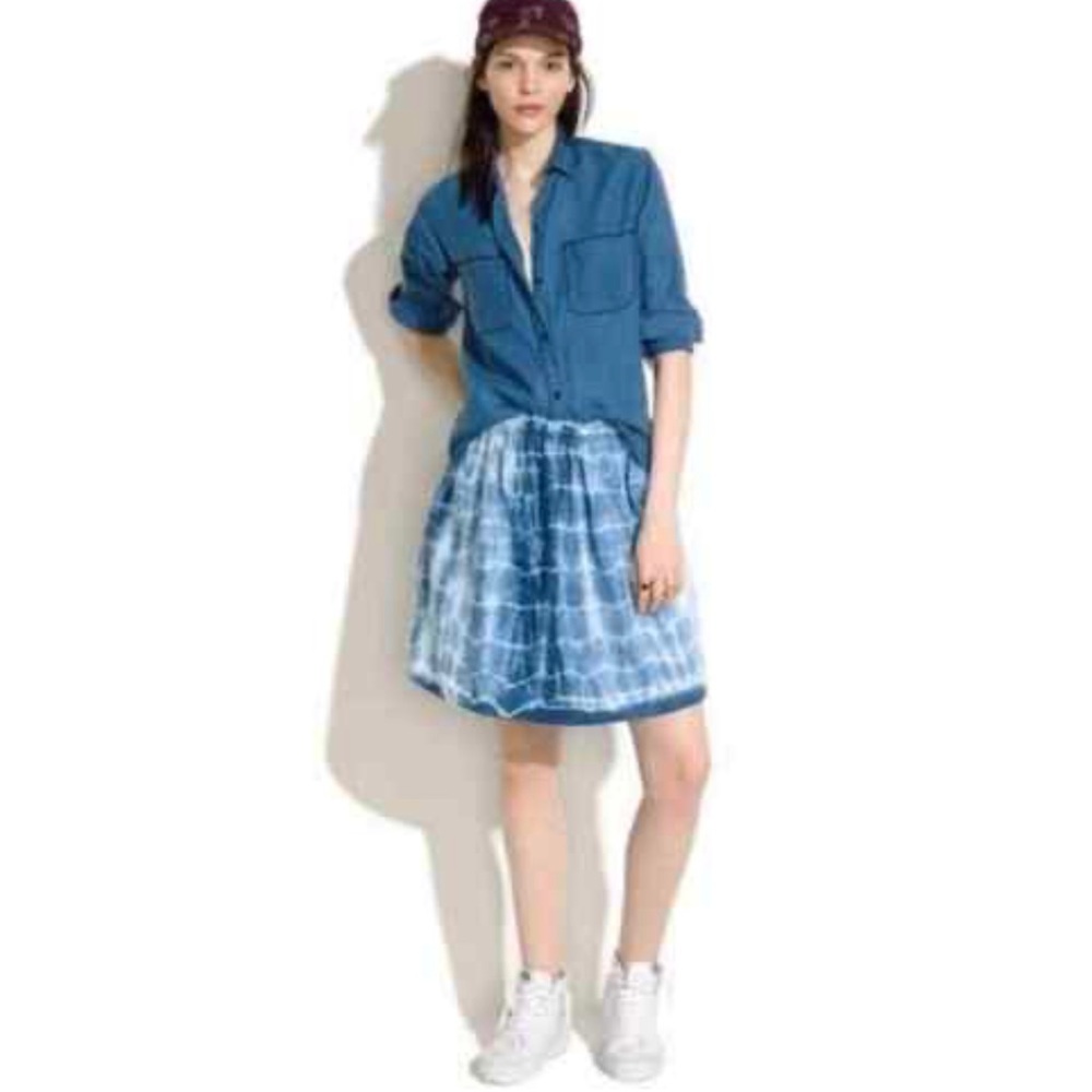 Madewell tie dye linen mini skirt